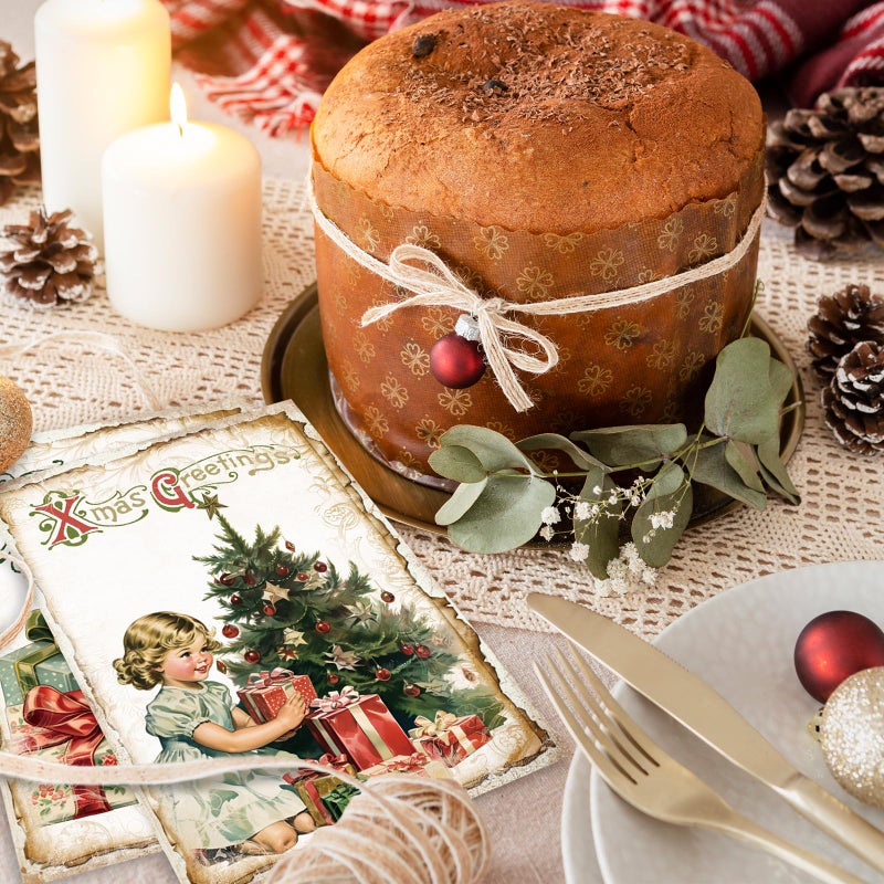 Whaline 40 Packs Christmas Vintage Greeting Cards Retro Xmas Tree Santa Snowman Blank Note Cards with Envelopes and Stickers For Winter Holiday Birthday Party, 4 x 6 Inch - Image 5